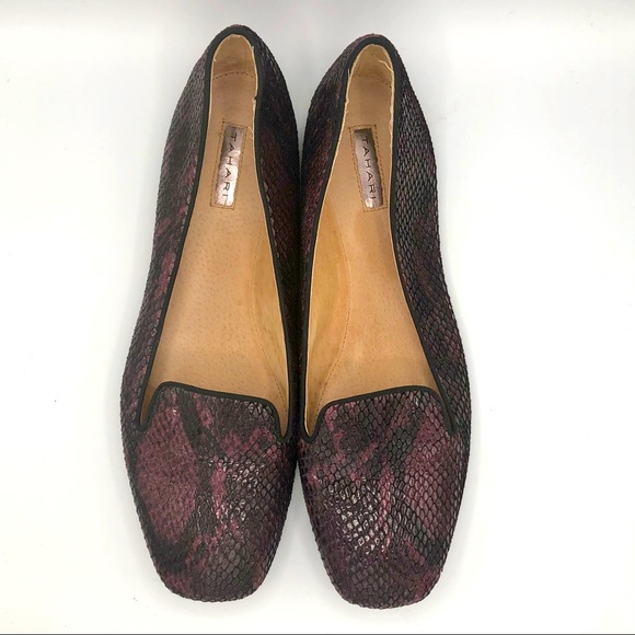 TAHARI CLEMENTINE SNAKE PRINT PURPLE FLATS - Picture 3 of 10